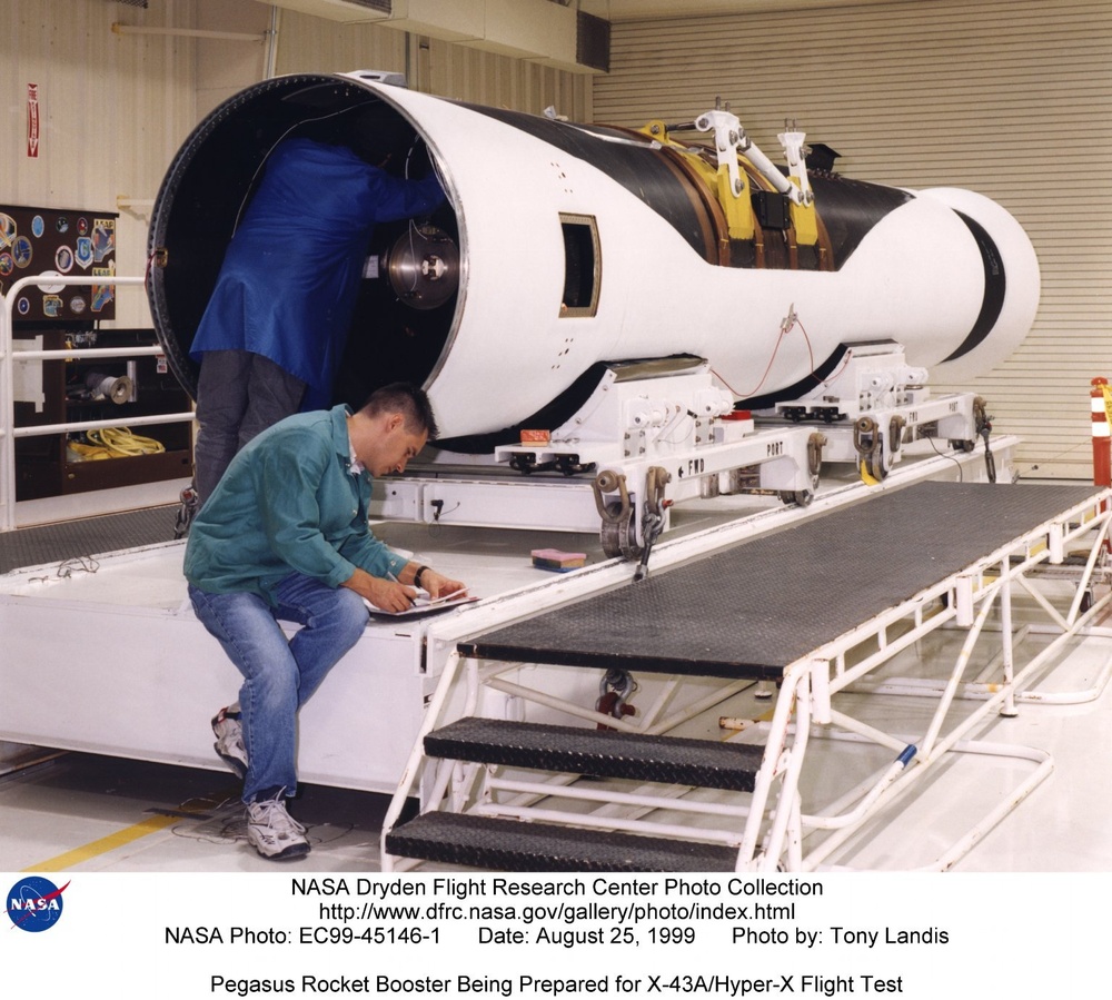 Pegasus Rocket Booster Being Prepared for X-43A/Hyper-X Flight Test