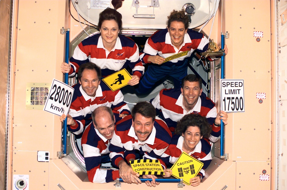 STS-96 crew in-flight portrait