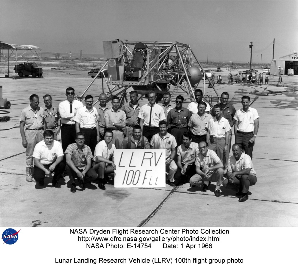 Lunar Landing Research Vehicle (LLRV) 100th flight group photo