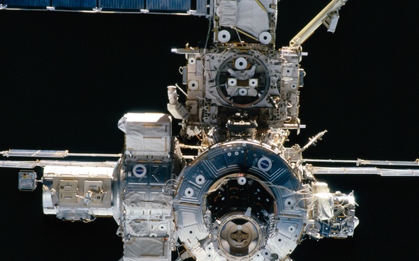 The forward side of the ISS taken during the STS-108 mission