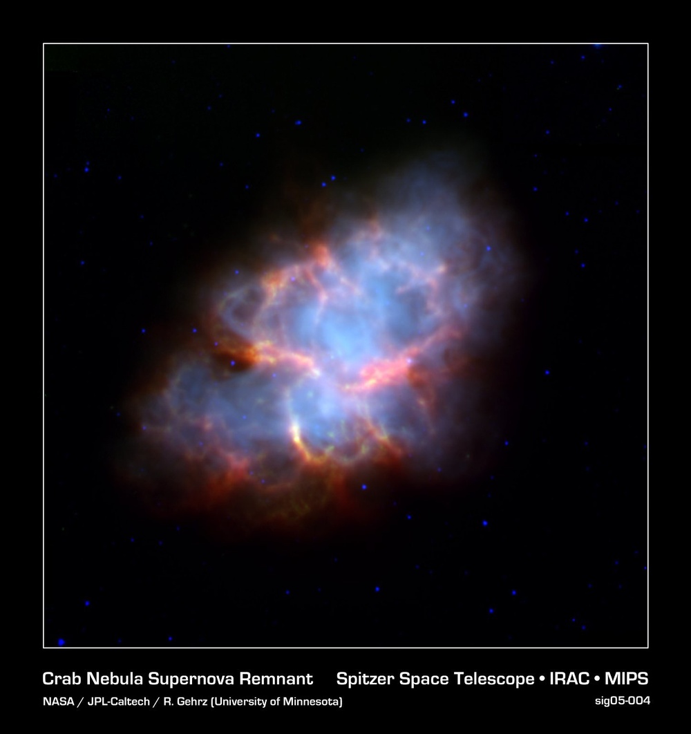 Crab Nebula Supernova Remnant (IRAC-MIPS Image)