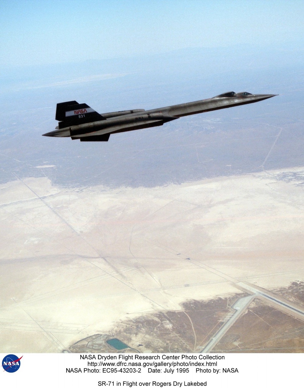 SR-71 in Flight over Rogers Dry Lakebed