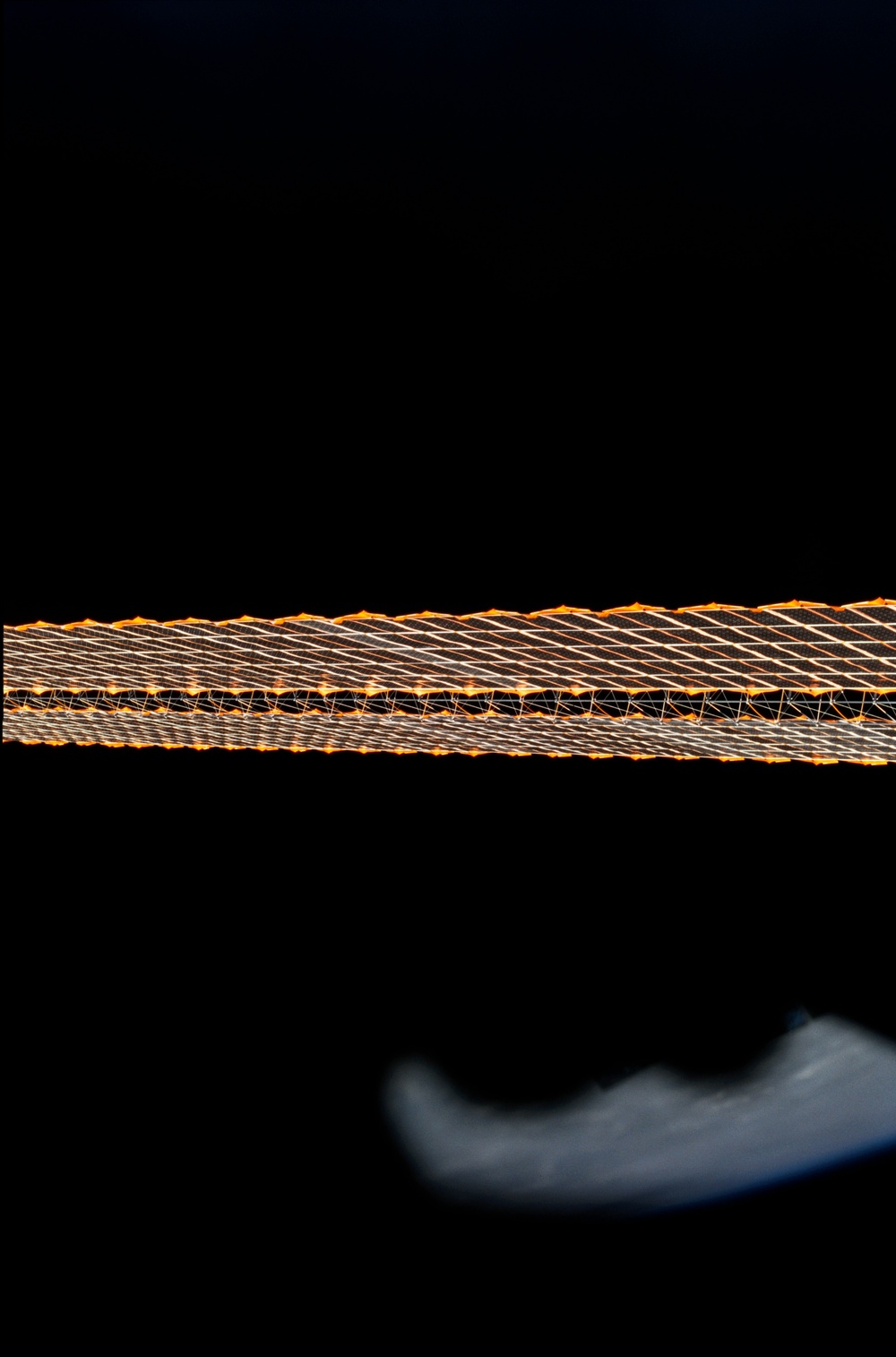 View of the port SAW of the P6 Truss taken during STS-108