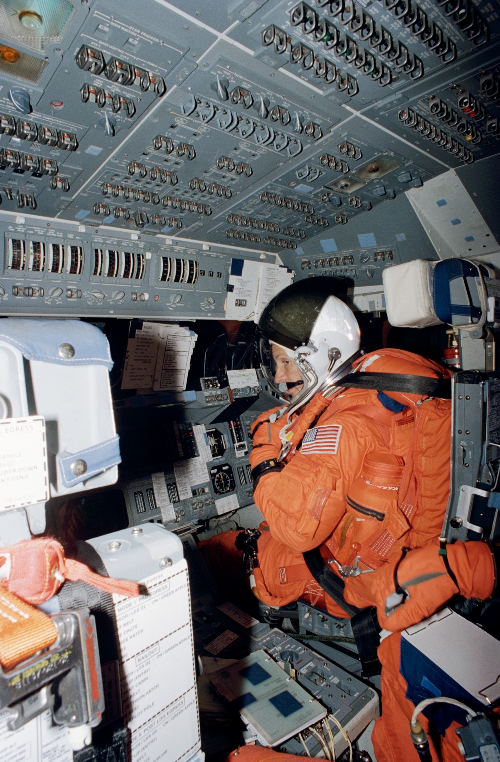 Astronaut Kenneth D. Cockrell in CCT mock-up