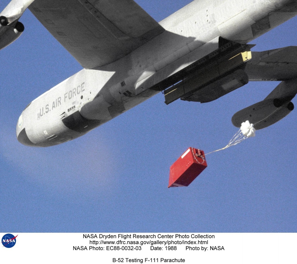 B-52 Testing F-111 Parachute