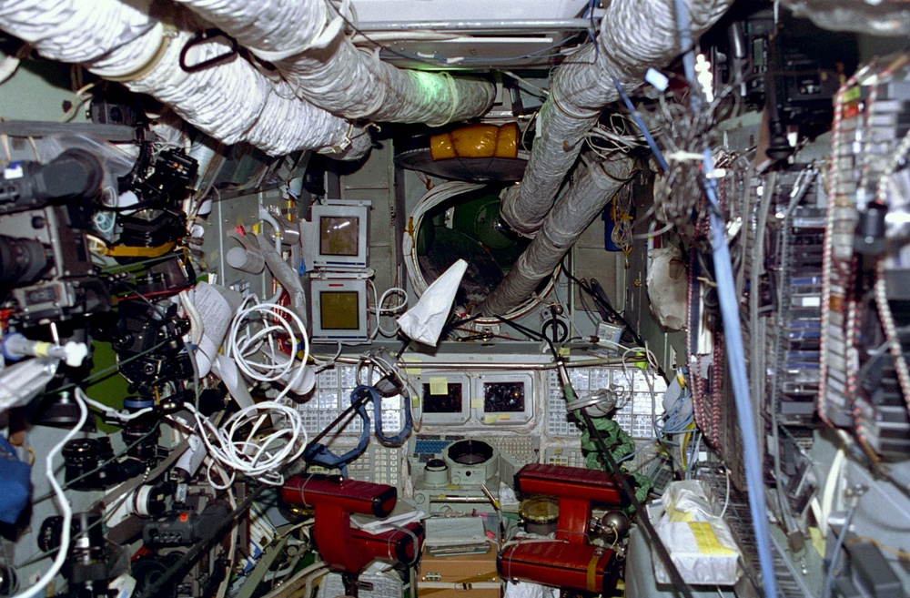 Interior forward view of Mir Space Station Base Block