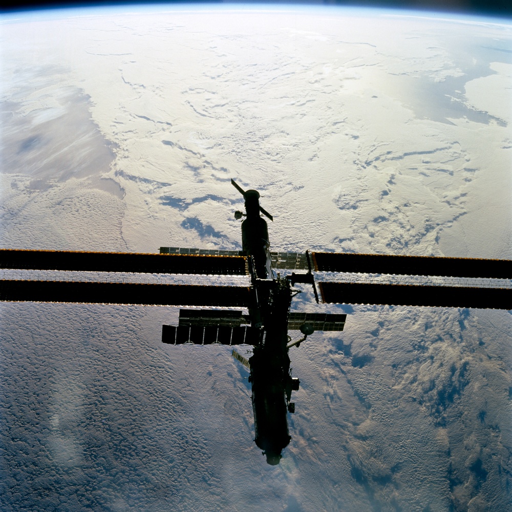 Fly-around views of ISS during STS-102