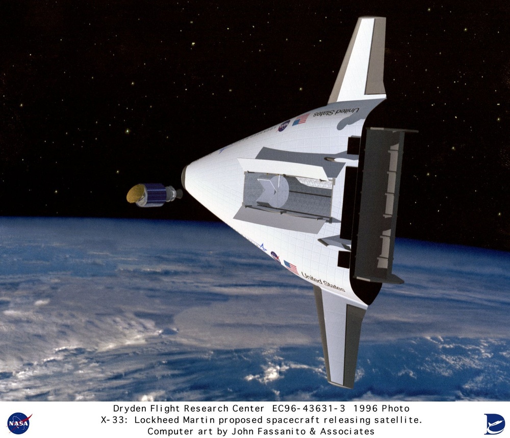 VentureStar by Lockheed Martin Releasing Satellite - Computer Graphic