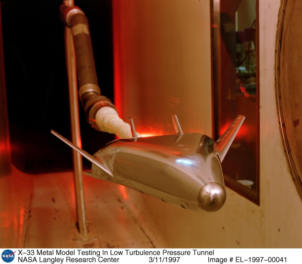 X-33 Metal Model Testing In Low Turbulence Pressure Tunnel