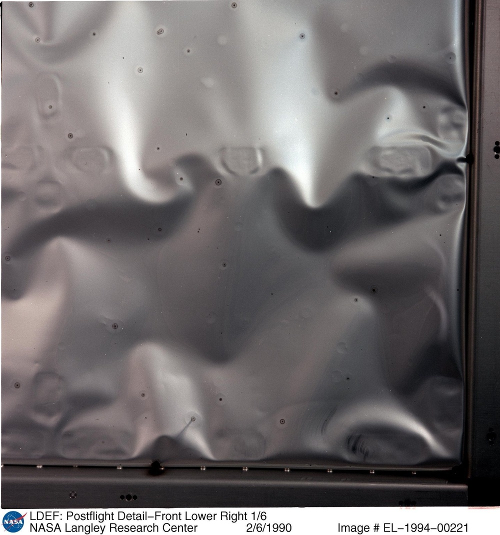 LDEF: Postflight Detail-Front Lower Right 1/6