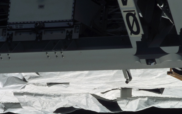 View of WIF 44 and a GPS antenna on the S0 Truss taken during STS-110