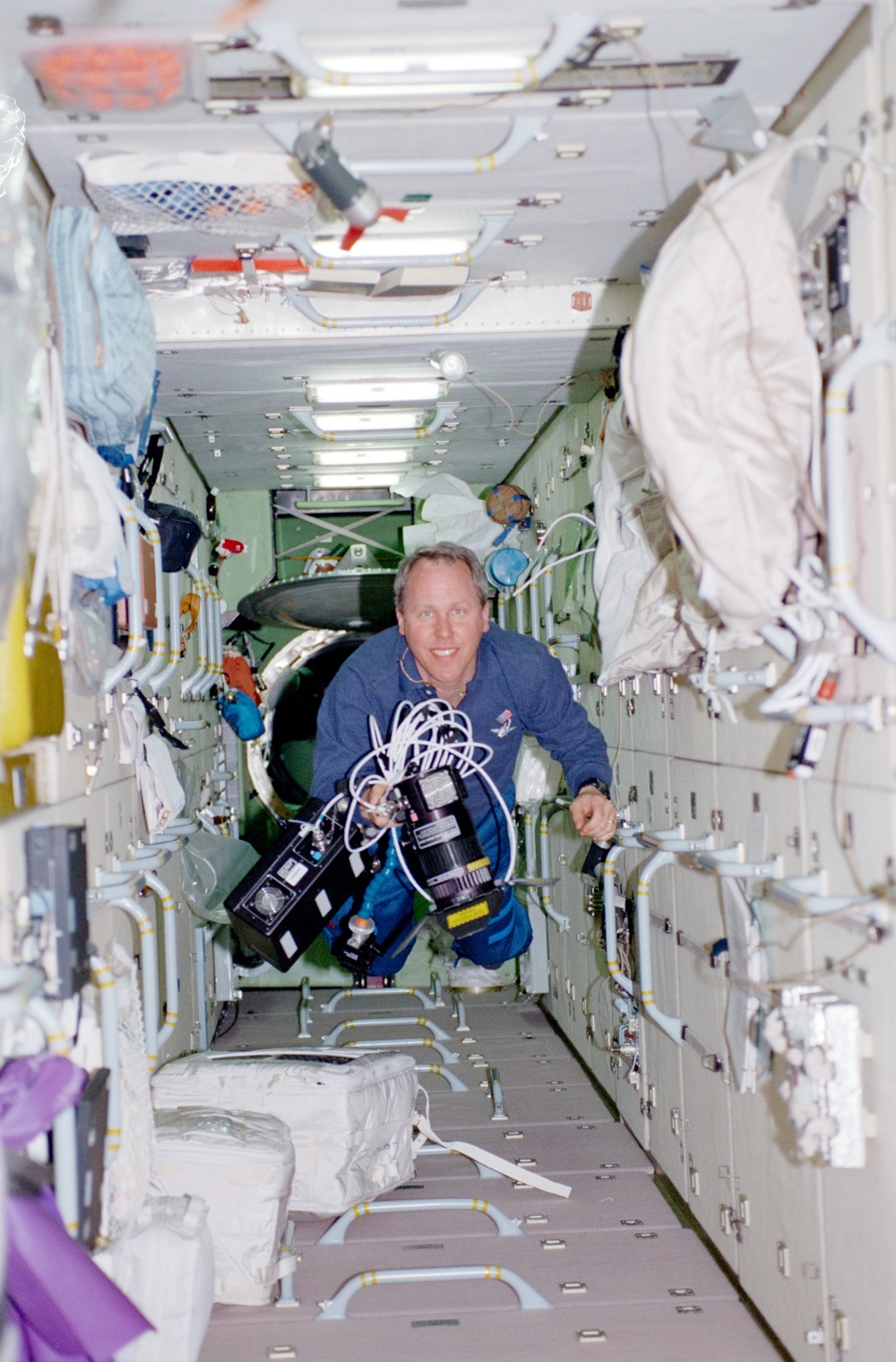 Jones in Zarya FGB with IMAX Camera hardware