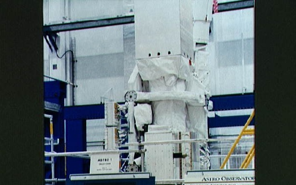 STS-35 ASTRO-1 cruciform with ultraviolet telescopes - UIT, HUT, WUPPE
