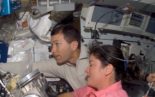 Clark and Husband at work in the MDK during STS-107