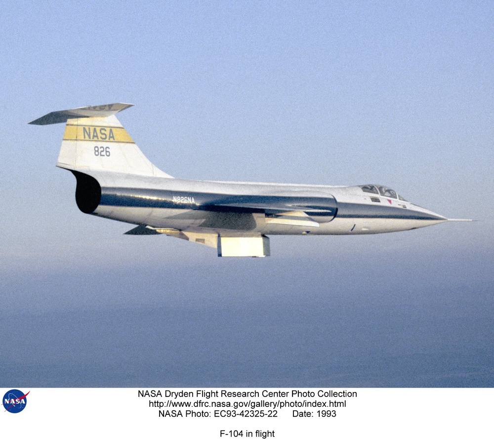 F-104 in flight