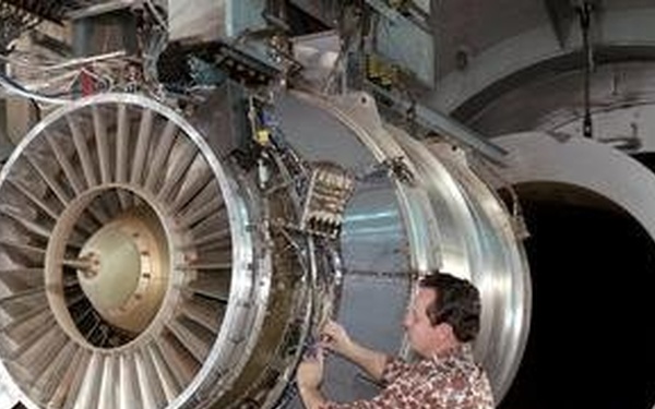 V16V INSTALLED IN FRONT OF TF-34 ENGINE