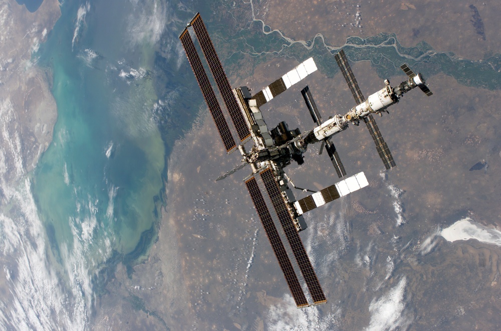 View of the ISS taken during flyaround by STS-114 crew
