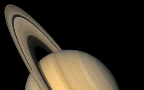 Saturn and 4 Icy Moons in Natural Color