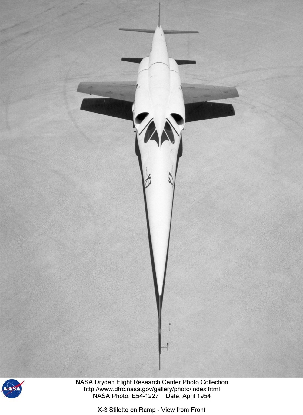 X-3 Stiletto on Ramp - View from Front