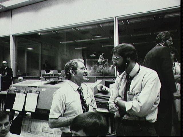 View of STS-1 Launch Day MCC activities ending in a scrub on the mission