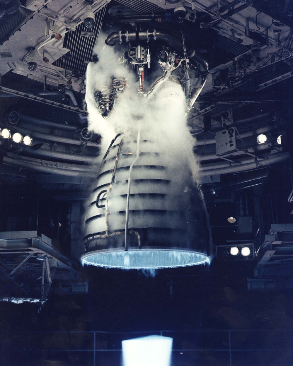 Close-up of a Space Shuttle Main Engine test