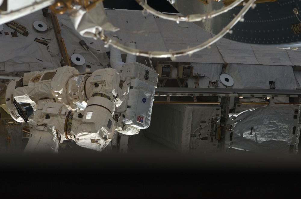 STS-119 Extravehicular Activity (EVA) 3 Crew and Equipment Translation Aid (CETA) Cart 2 Relocate OPS