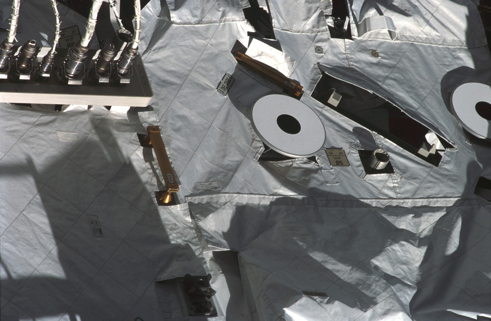 View of the starboard side of the S0 Truss (Face 6) taken during STS-110