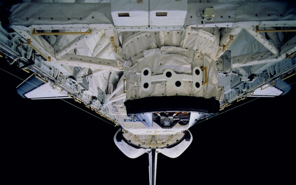 View of the Atlantis's payload bay after undocking