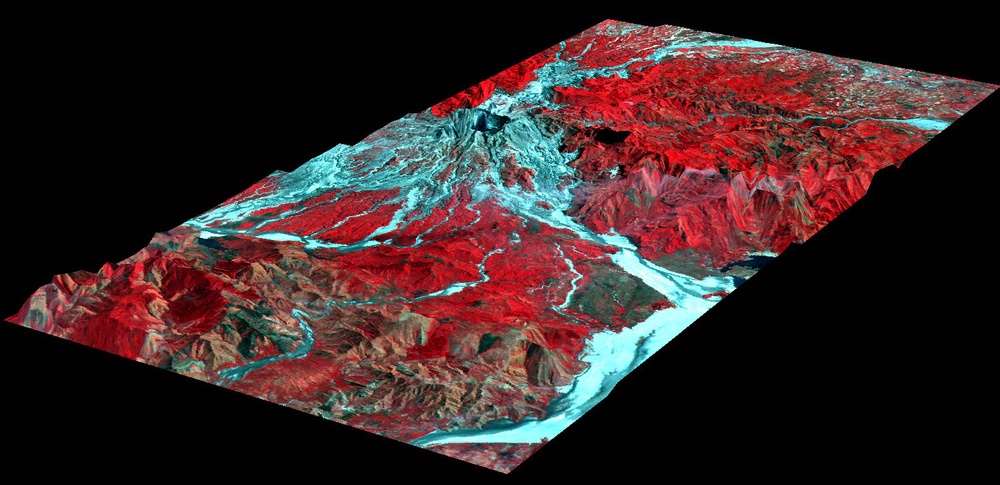 3-D Perspective View of Mt. Pinatubo, Phillipines : Image of the Day