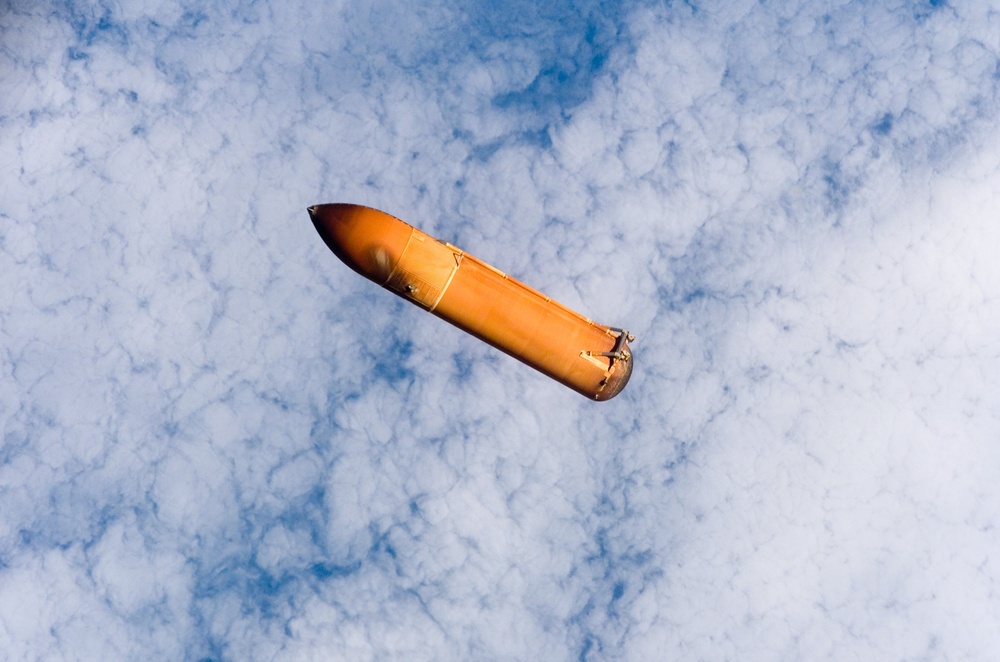 View of STS-114 External Fuel Tank during separation