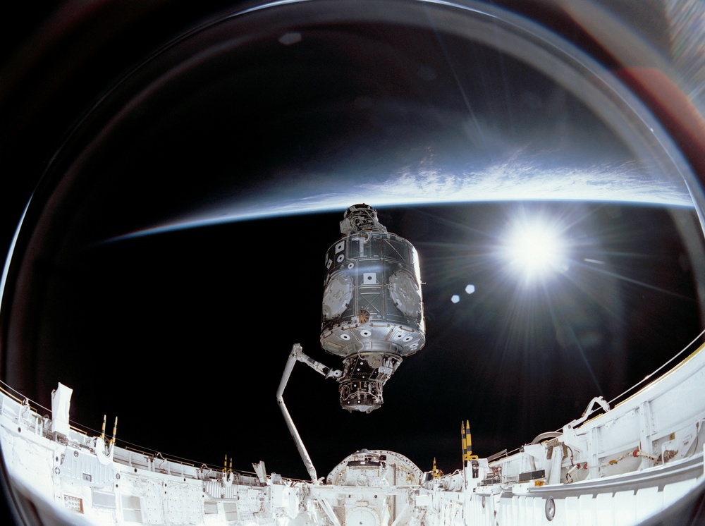 Views from the IMAX camera of operations on Node 1 and FGB during STS-88