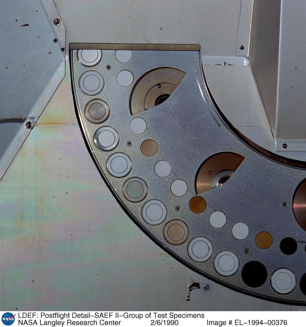 LDEF: Postflight Detail-SAEF II-Group of Test Specimens