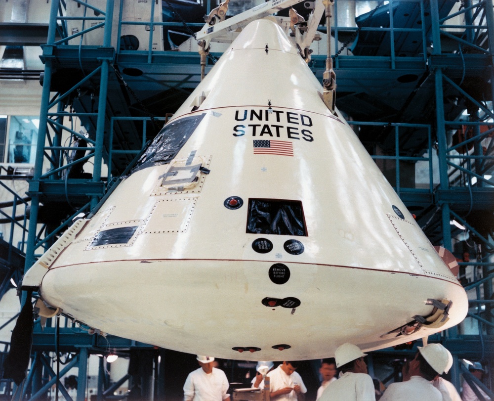 COMMAND MODULE - APOLLO/SATURN A/S 202 -SPACECRAFT S/C 011 - MATING PREPARATIONS - CAPE