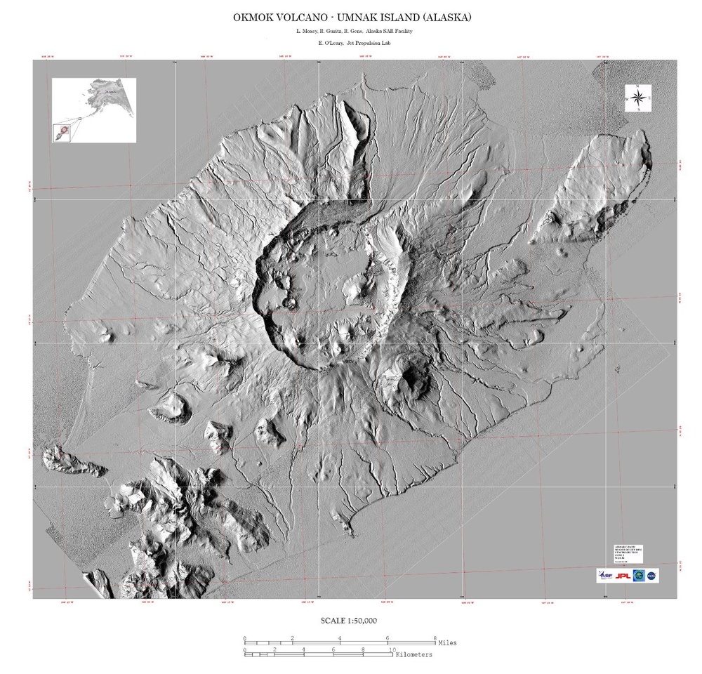 Shaded Relief Mosaic of Umnak Island, Aleutian Islands, Alaska