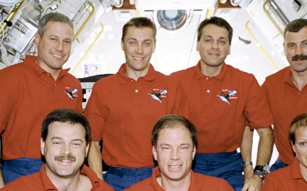 STS-90 crew in-flight portrait