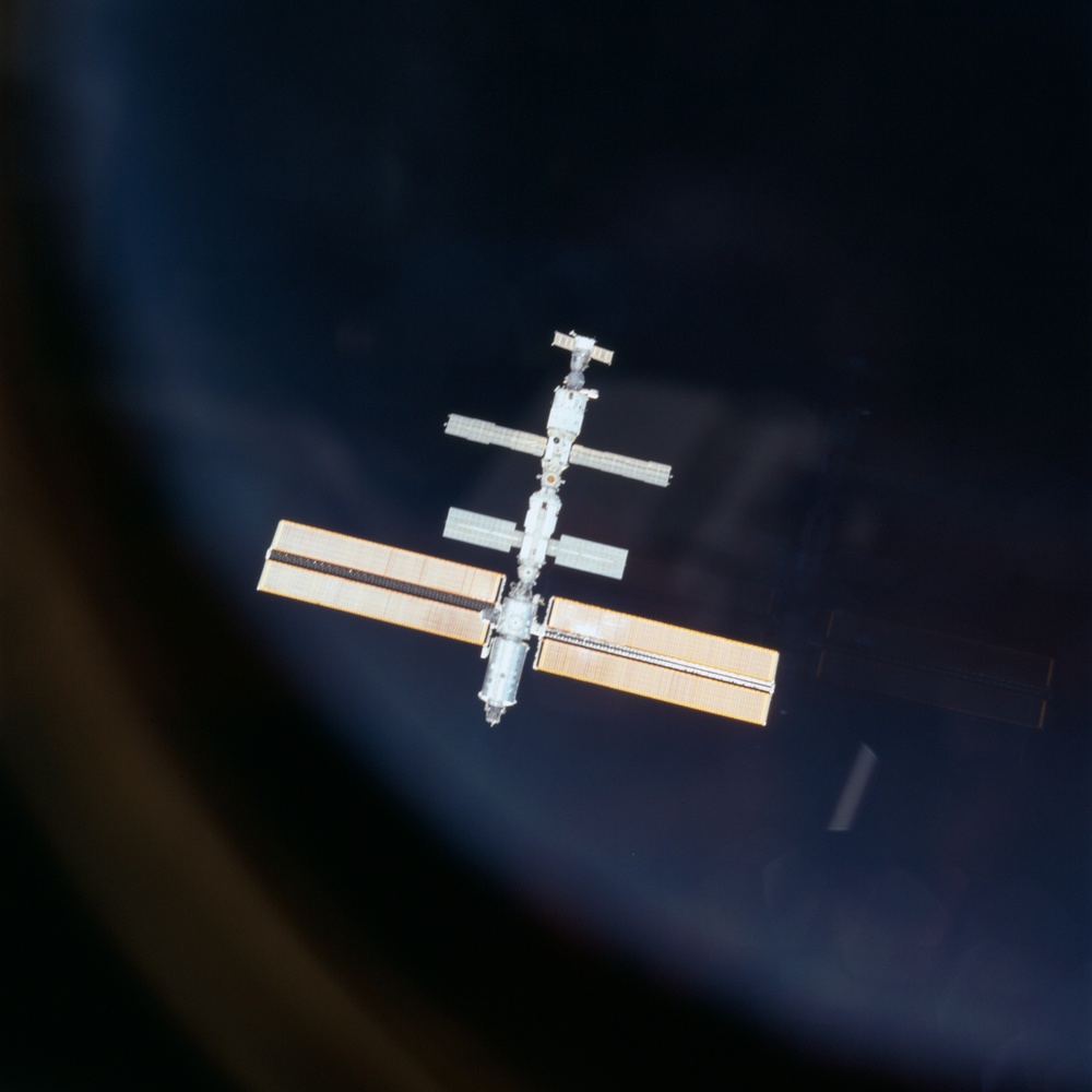 The ISS taken during the initial approach of Endeavour for STS-100