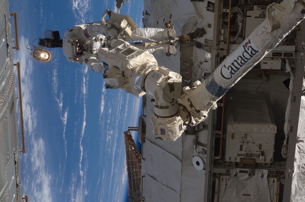 STS-119 Extravehicular Activity EVA 3 GAT SSRMS LEE B Snare Lubrication OPS