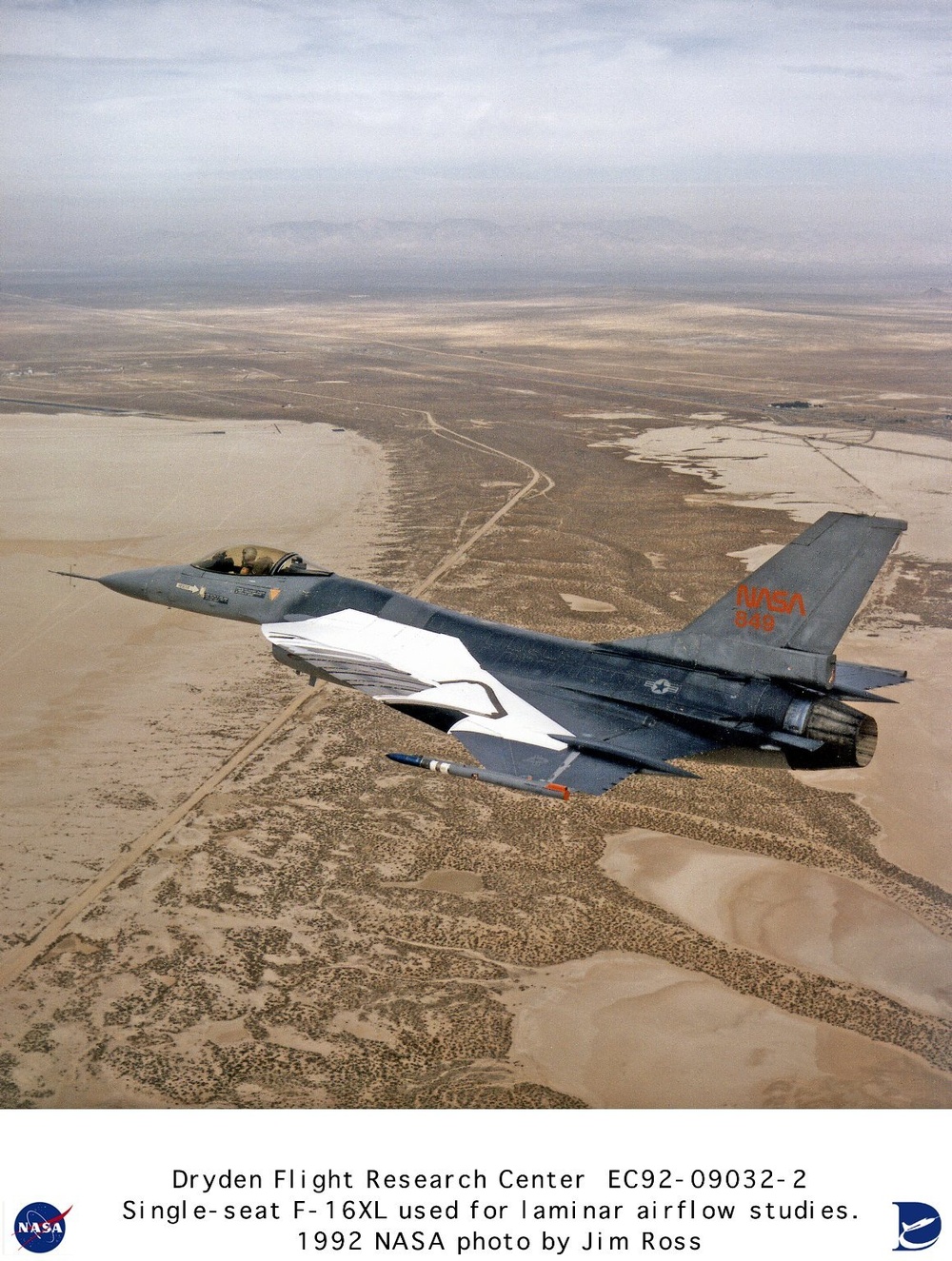 F-16XL Ship #1 in flight - used for laminar airflow studies