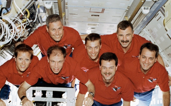 STS-90 inflight crew portraits