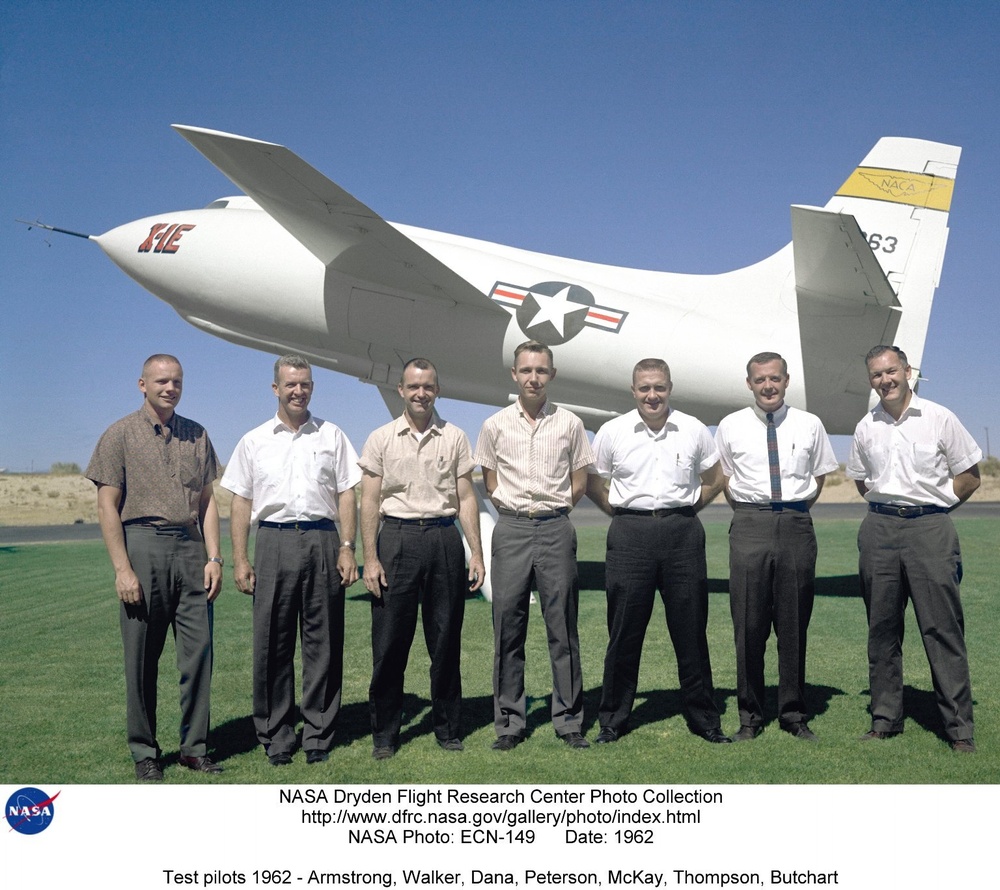 Test pilots 1962 - Armstrong, Walker, Dana, Peterson, McKay, Thompson, Butchart