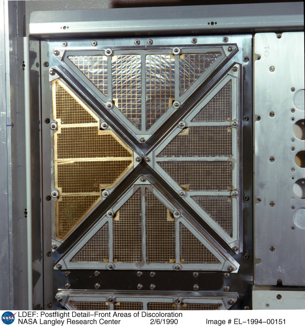 LDEF: Postflight Detail-Front Areas of Discoloration