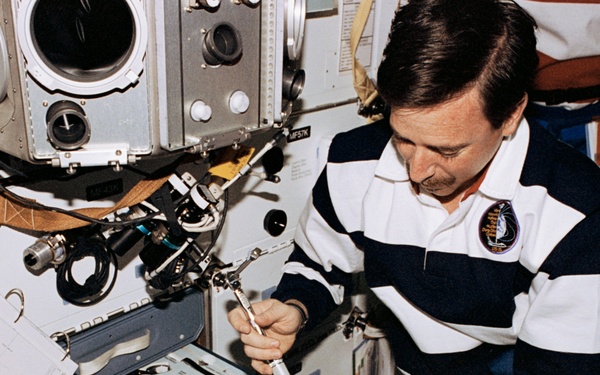 Astronaut Horowitz with tools