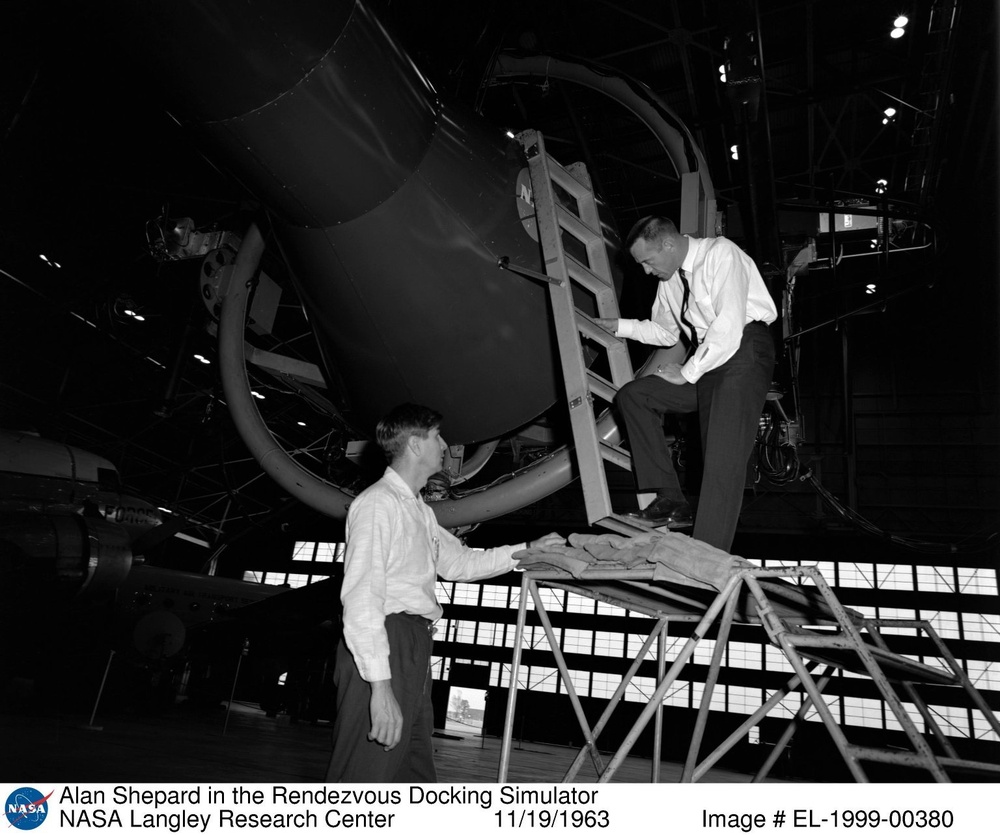 Alan Shepard in the Rendezvous Docking Simulator