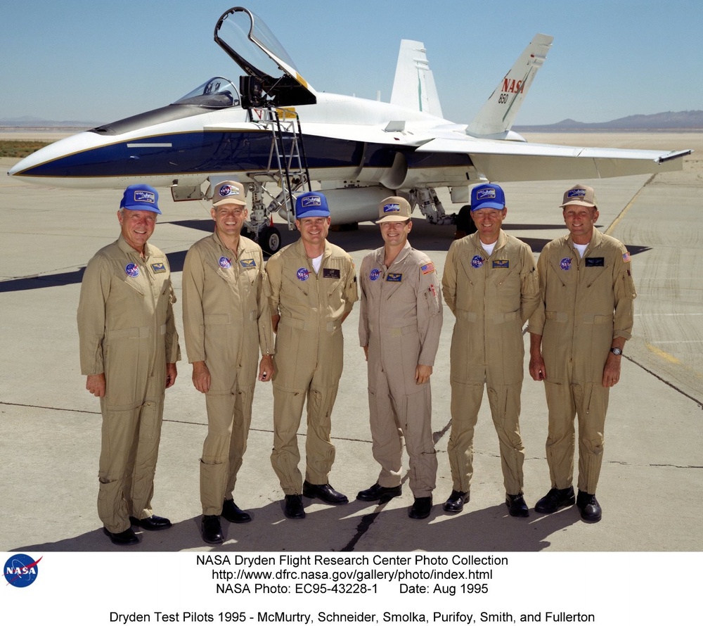 Dryden Test Pilots 1995 - McMurtry, Schneider, Smolka, Purifoy, Smith, and Fullerton