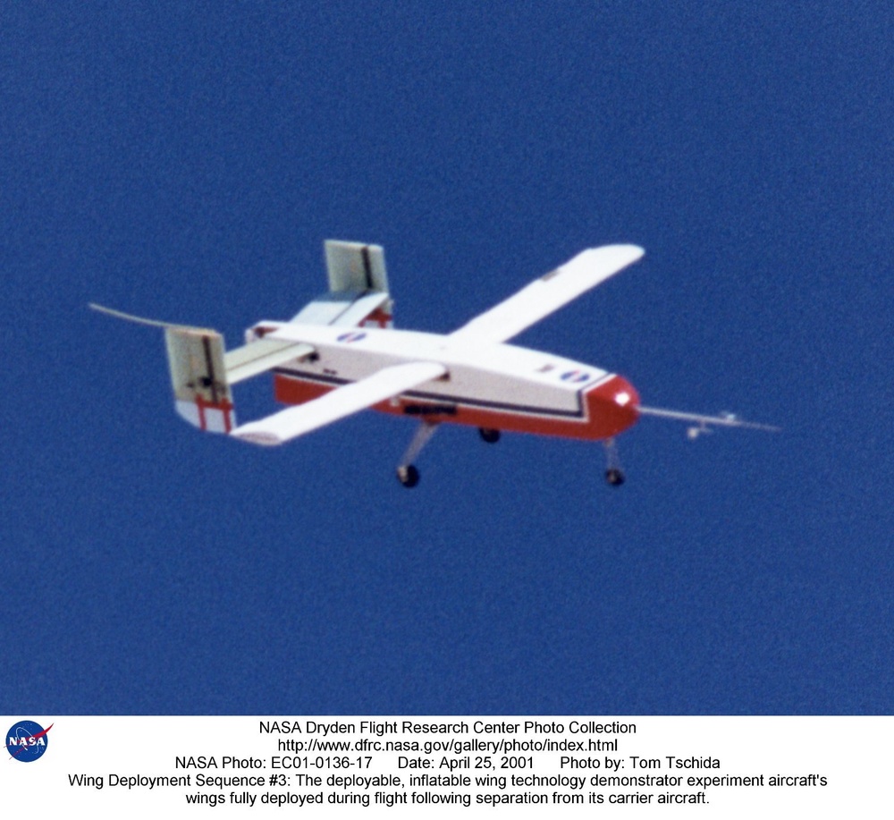 Wing Deployment Sequence #3: The deployable, inflatable wing technology demonstrator experiment airc
