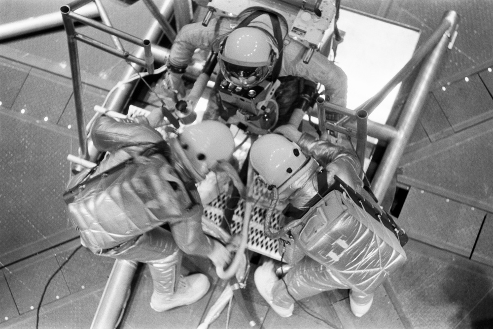 Cernan and Bassett in AMU in Chamber B