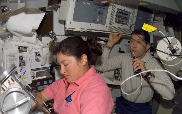 Clark and Husband at work in the MDK during STS-107