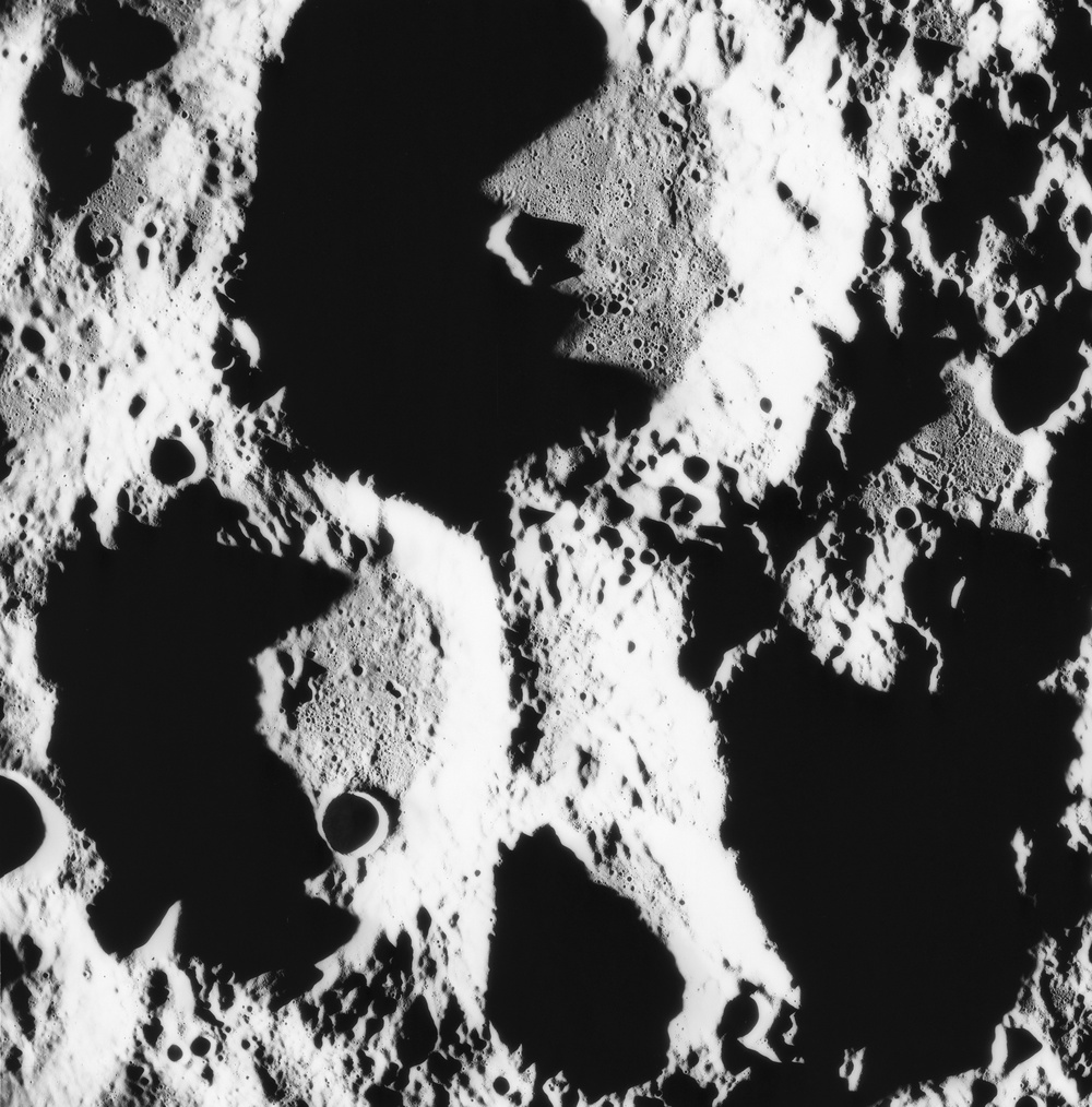 View of crater Paracelsus on lunar farside as photographed by Apollo 15