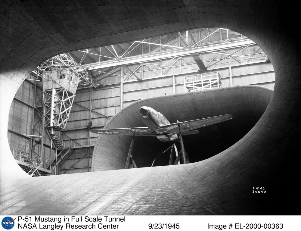 P-51 Mustang in Full Scale Tunnel