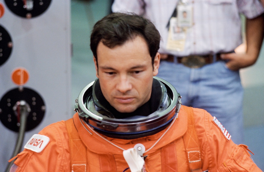Astronaut Michael E. Lopez-Alegria during bailout training